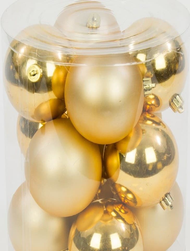 Bombki plastikowe MIX, śr.8cm/12szt, złote
