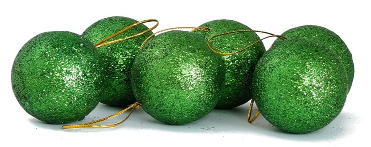 Bombki styropianowe z brokatem,6cm/6szt, zielone