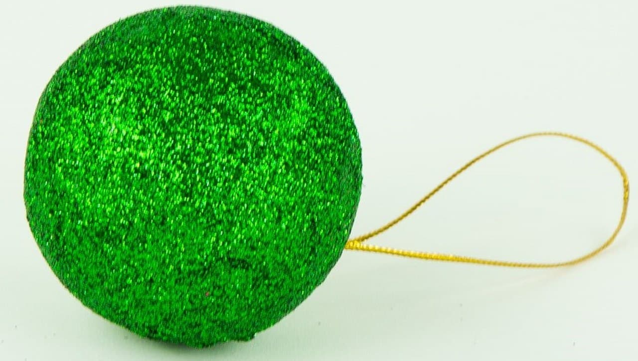 Bombki styropianowe z brokatem,6cm/6szt, zielone