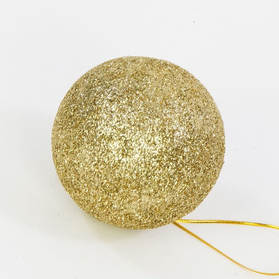 Bombki styropianowe z brokatem,6cm/6szt, złote