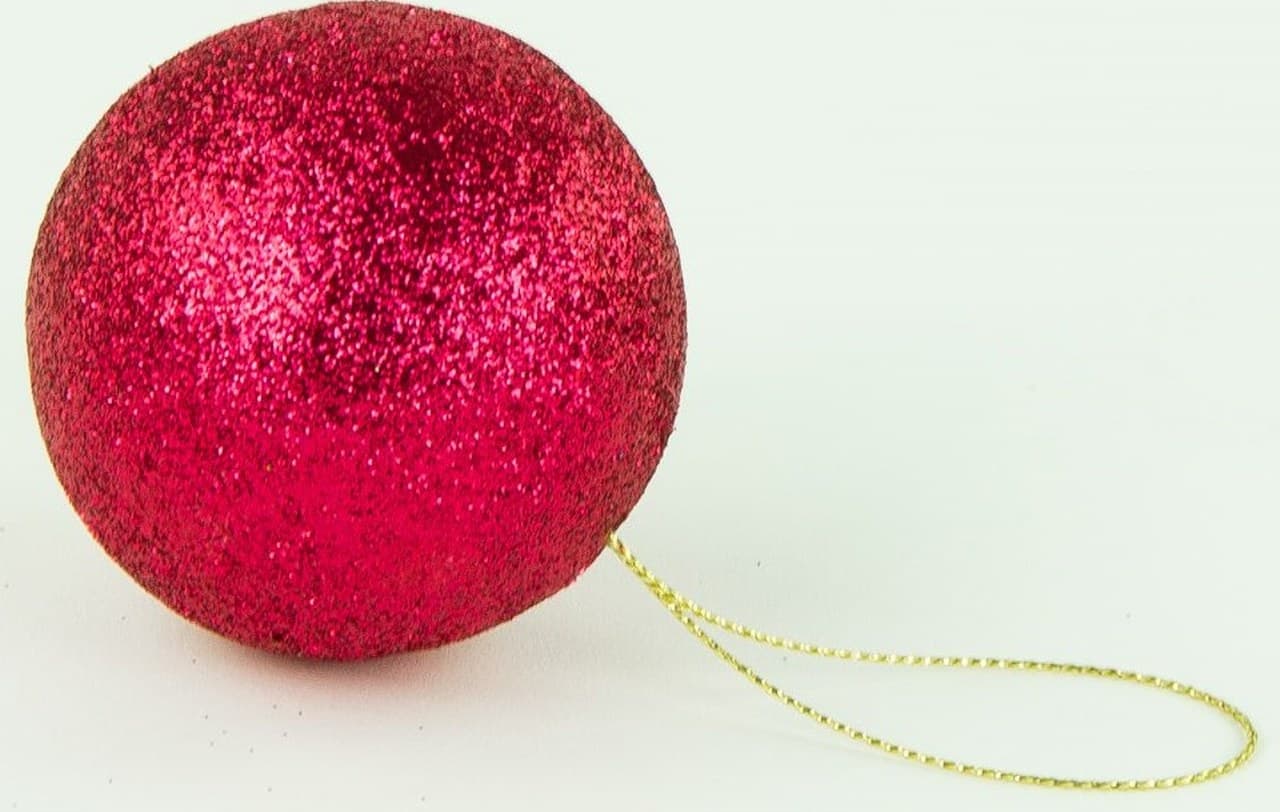 Bombki styropianowe z brokatem,8cm/4szt, bordo