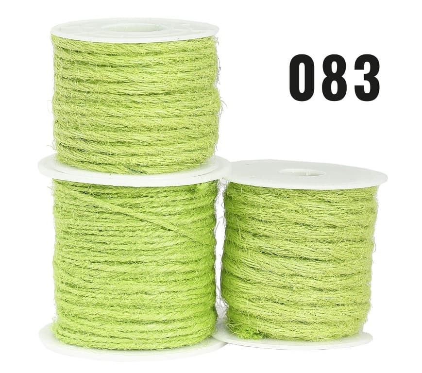 Sznurek jutowy pleciony, 2mm/50mb, seledynowy