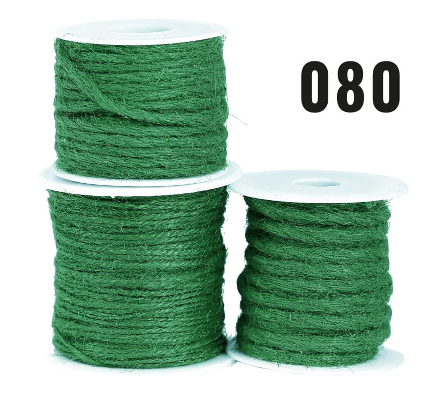 Sznurek jutowy pleciony, 2mm/50mb, zielony