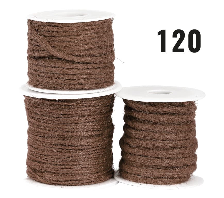 Sznurek jutowy pleciony, 2mm/50mb, brązowy