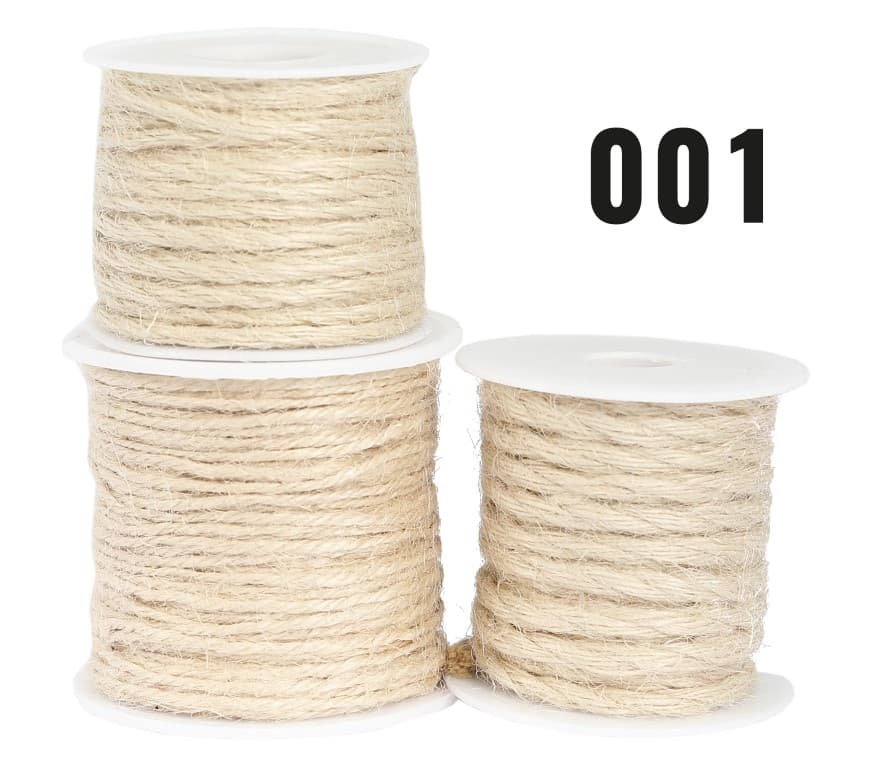 Sznurek jutowy pleciony, 5mm/5mb, biały