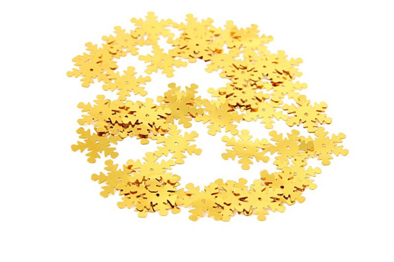 Cekiny śnieżynki 20mm/5gram złote
