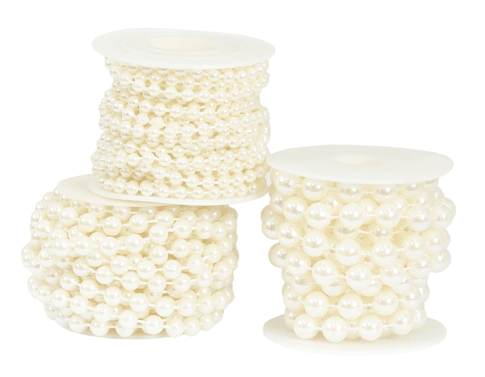 Perełki na sznurku,  śr 8mm/2mb, kremowe