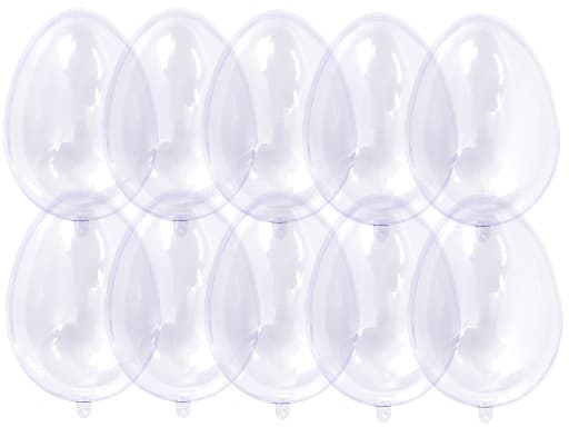 Jajo plastikowe akrylowe 2 połówki, wys.10cm/10szt