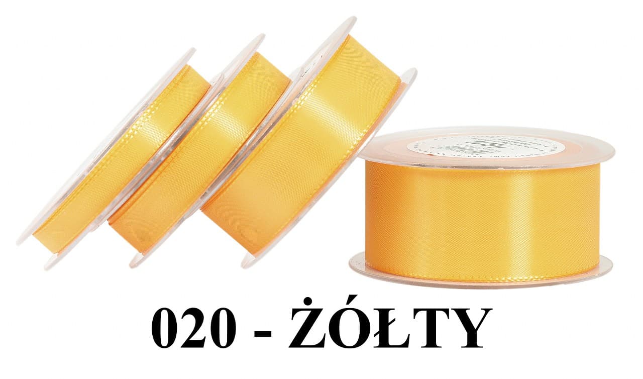 Wstążka z tafty, 25mm/22mb, żółta