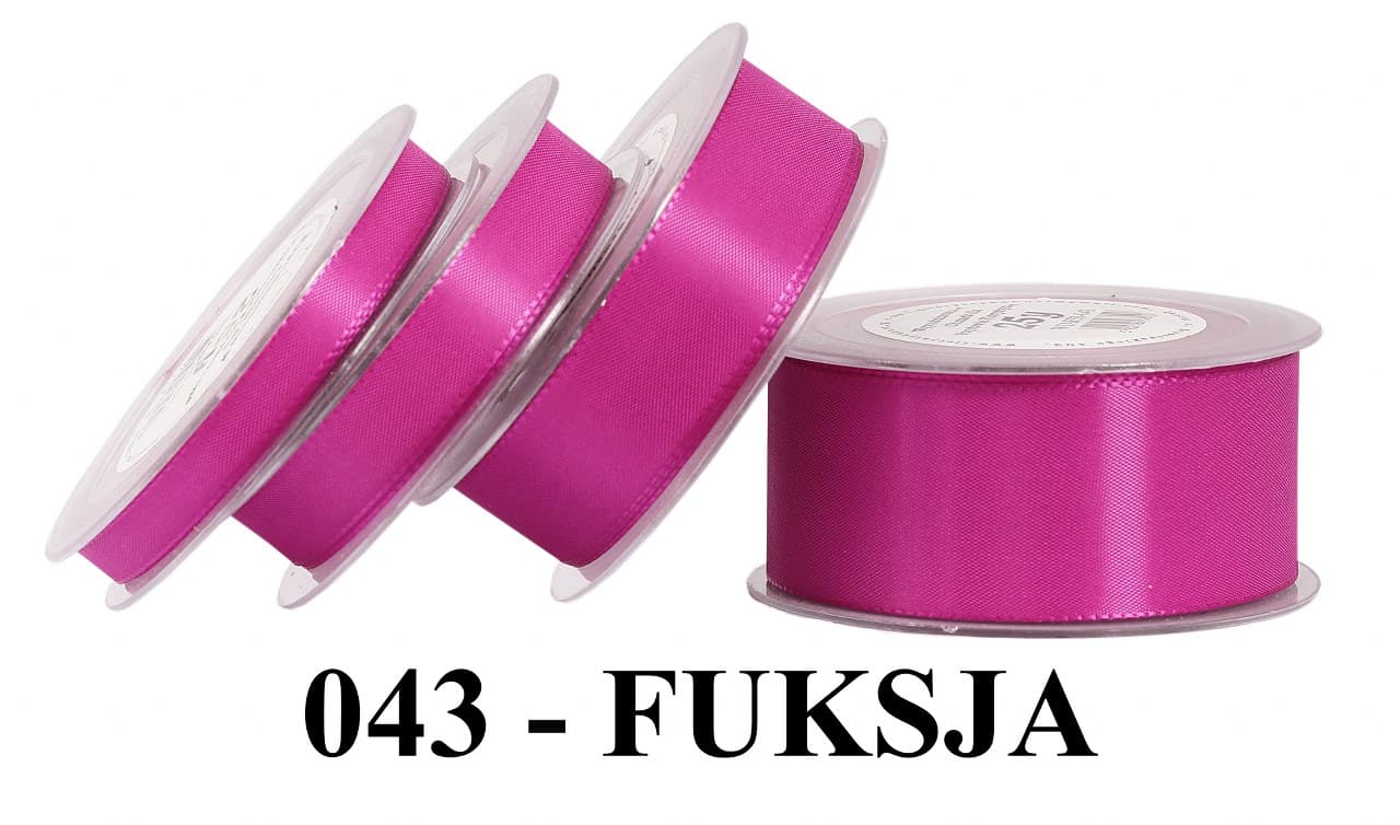 Wstążka z tafty, 25mm/22mb, fuksja