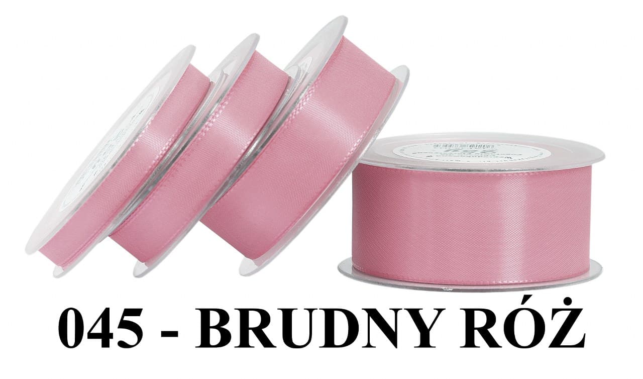 Wstążka z tafty, 25mm/22mb, brudny róż