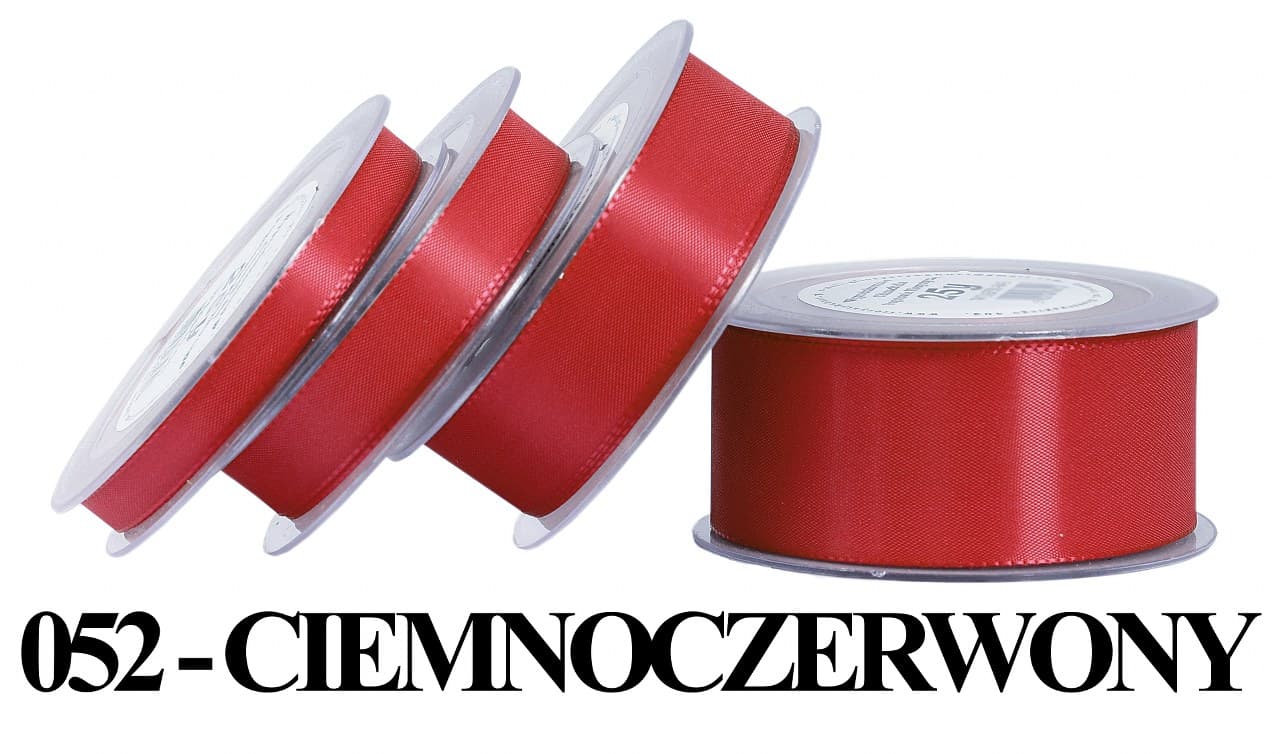 Wstążka z tafty, 25mm/22mb, ciemnoczerwona