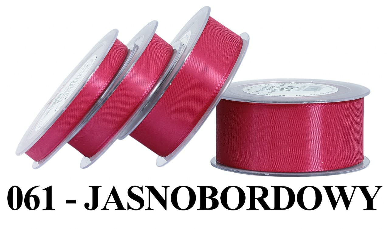 Wstążka z tafty, 25mm/22mb, jasnobordowa