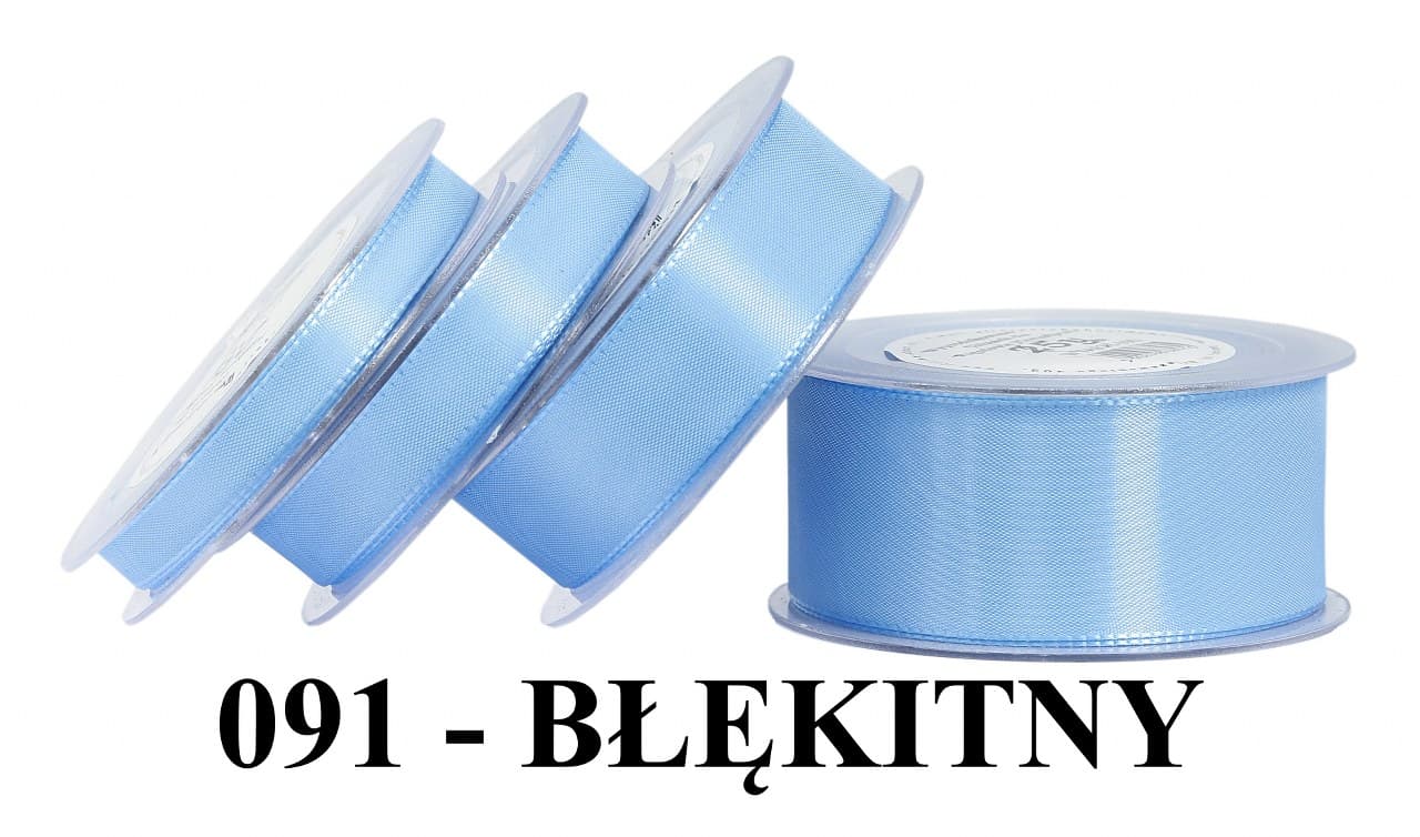 Wstążka z tafty, 25mm/22mb, błękitna