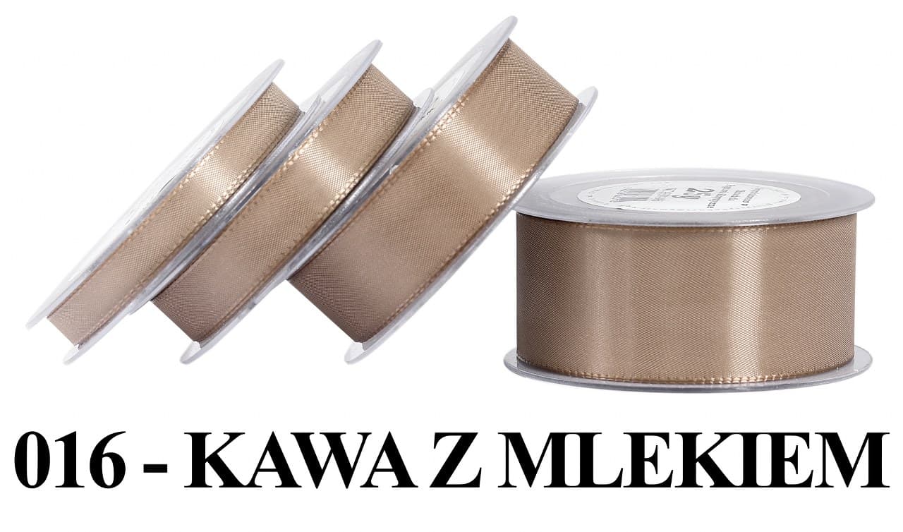 Wstążka z tafty, 15mm/22mb, kawa z mlekiem