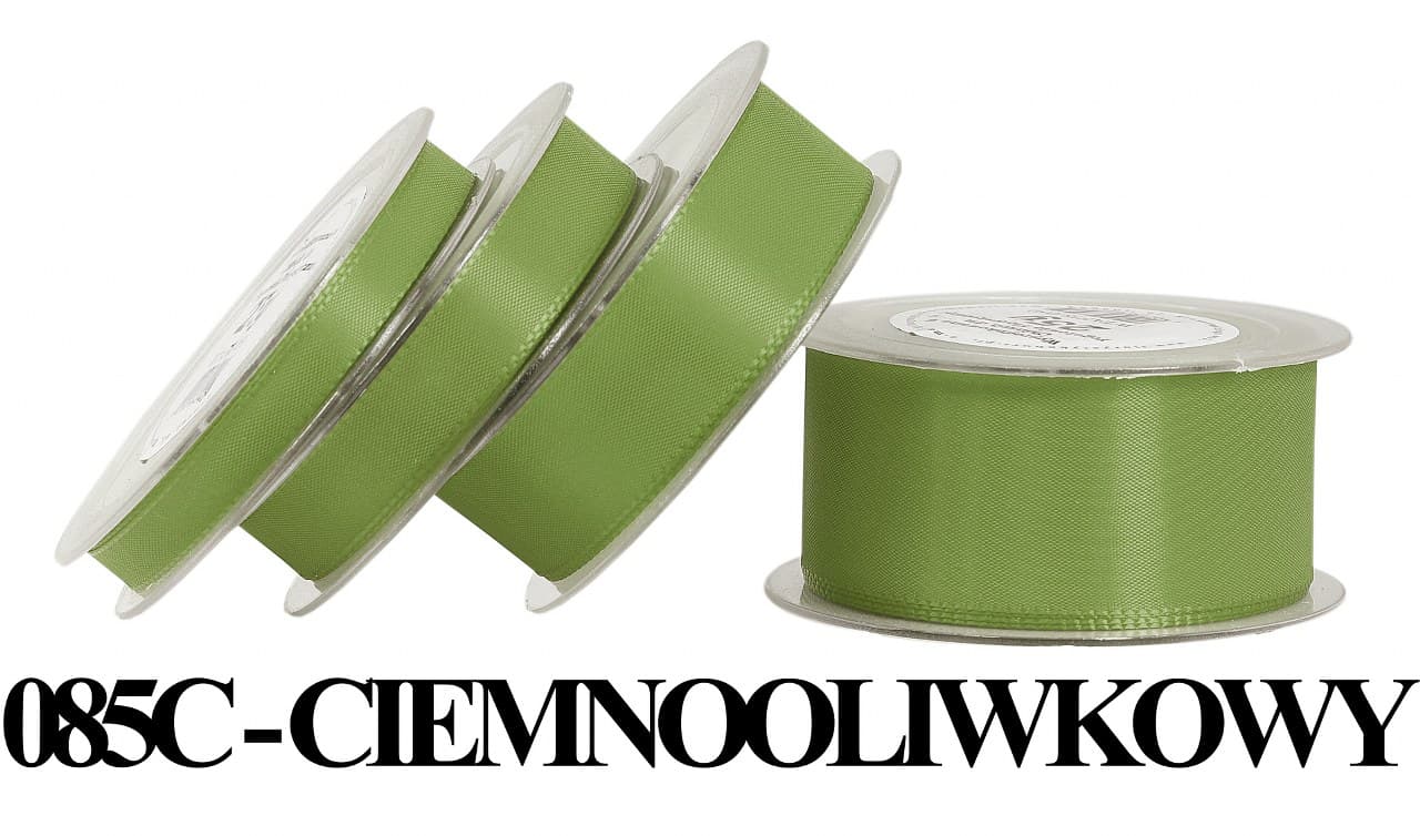 Wstążka z tafty, 15mm/22mb, ciemna oliwka