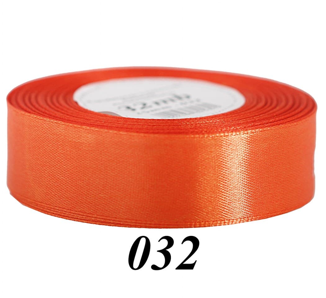 Wstążka satynowa 25mm/32mb, ciemny pomarańcz