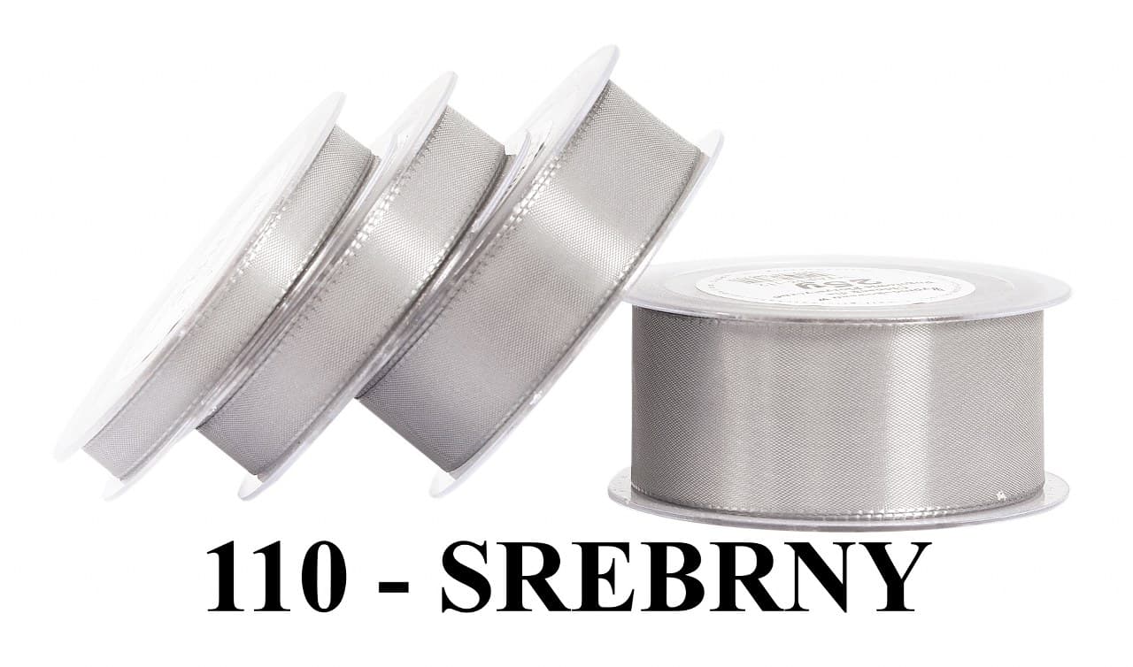 Wstążka z tafty, 10mm/22mb, srebrna