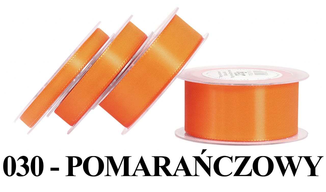 Wstążka z tafty, 38mm/22mb, pomarańczowa
