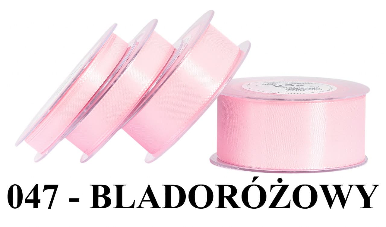 Wstążka z tafty, 38mm/22mb, blady róż