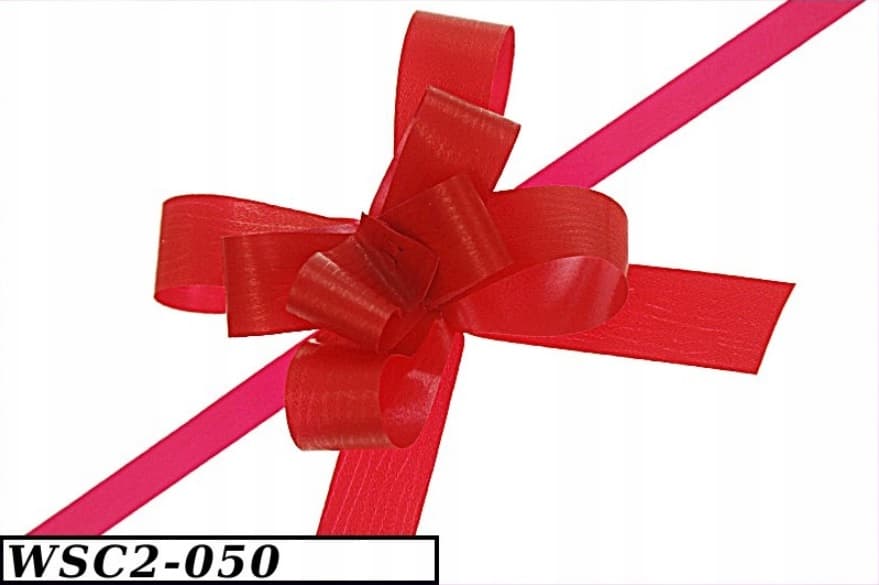 Wstążka ściągana szer.2cm/25szt, czerwona