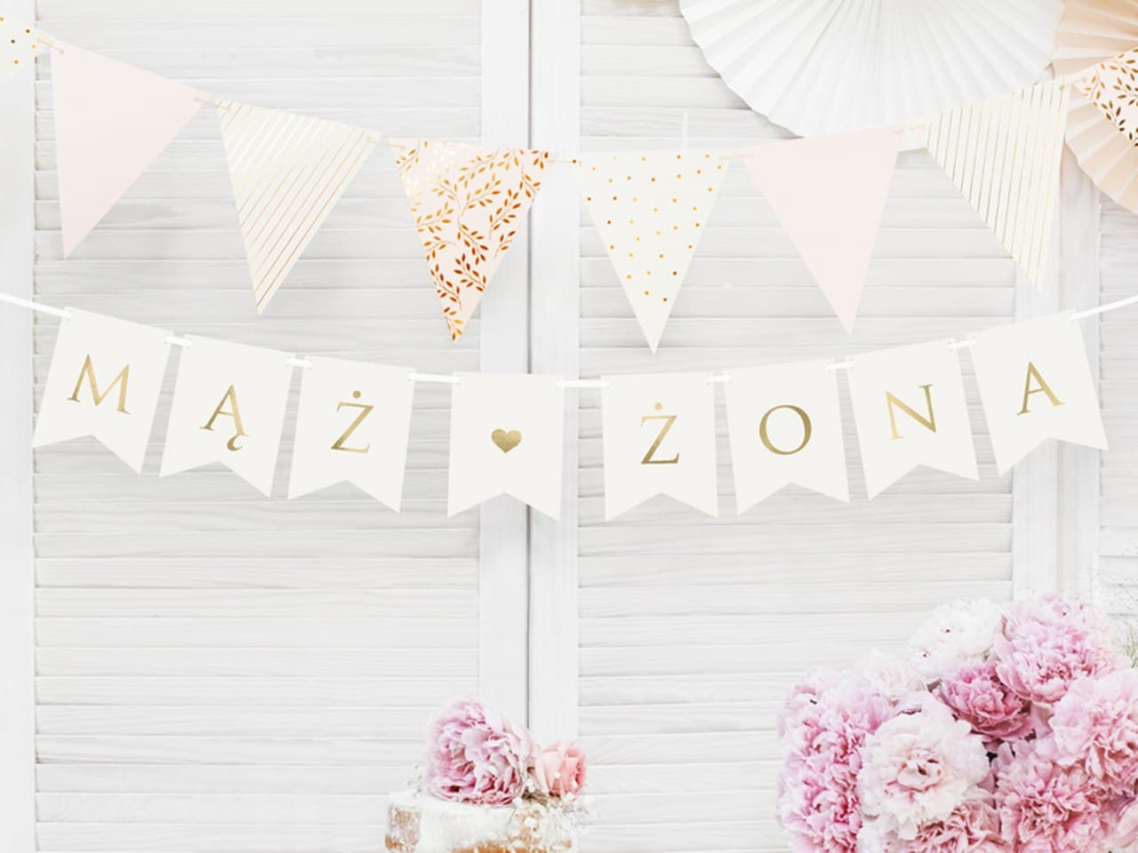 Baner Mr&Mrs, biały, 15 x 110 cm