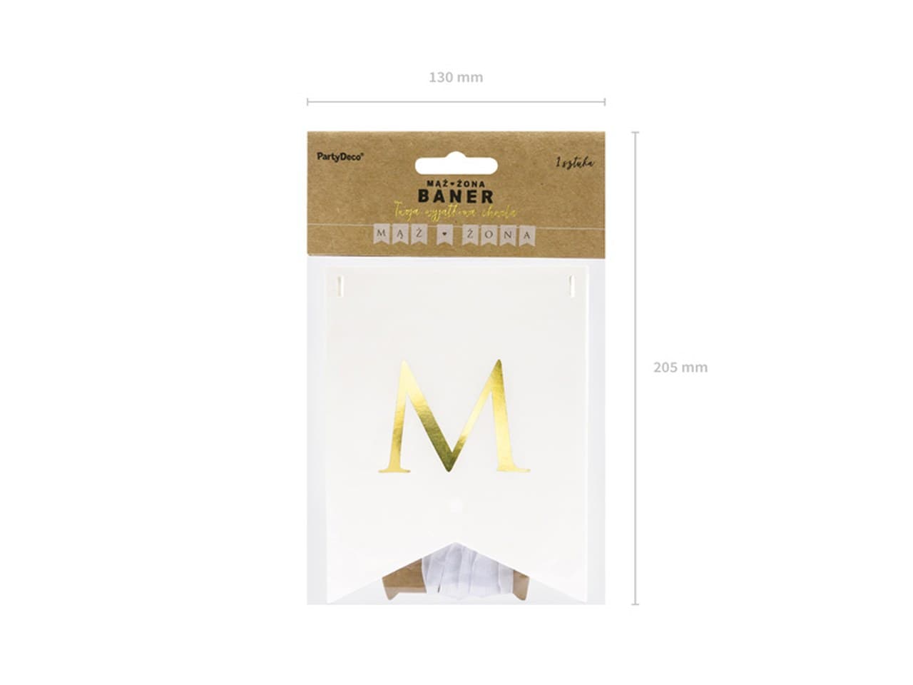 Baner Mąż Żona, biały, 15 x 110 cm