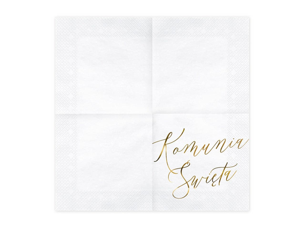 Serwetki Komunia Święta, 33x33cm, złote metal