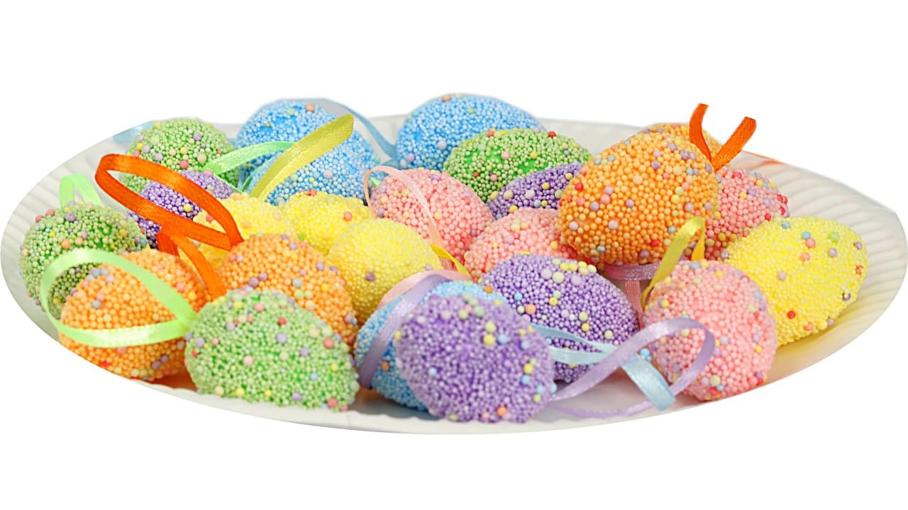 Jajko styropianowe bąbelkowe 2,5x3,5cm/24szt, mix