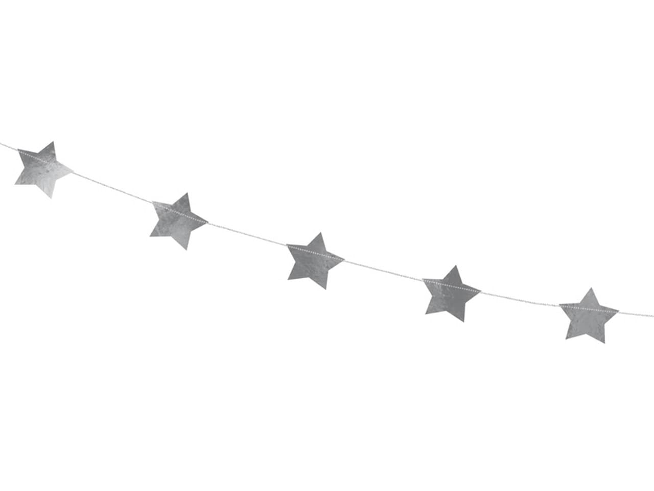 Girlanda Gwiazdki, srebrny, 3,6m