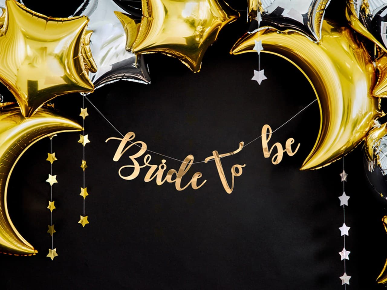 Baner Bride to be, złoty, 80x19cm