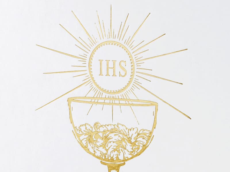 Księga Gości Komunijnych IHS złoty , 20,5 x 20,5cm