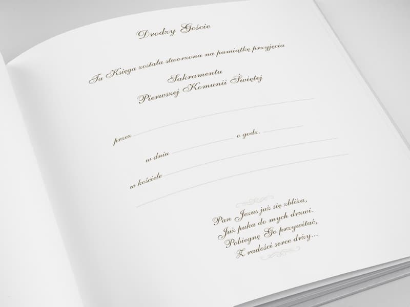 Księga Gości Komunijnych IHS złoty , 20,5 x 20,5cm