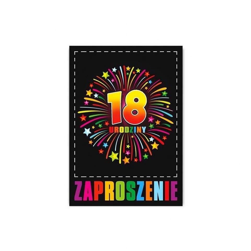 Zaproszenie na 18-ste urodziny ( FAJERWERKI) 10SZT