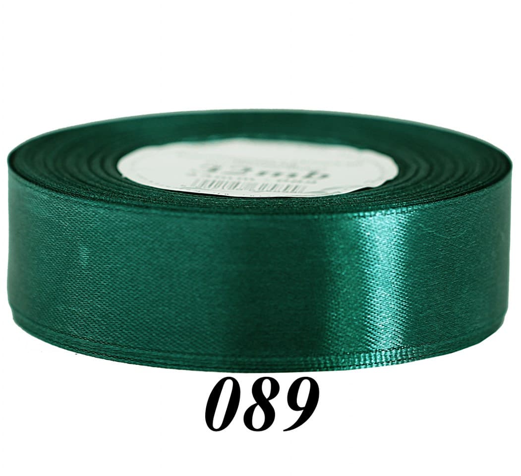 Wstążka satynowa 25mm/32mb, zieleń butelkowa