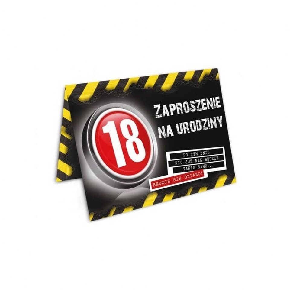 Zaproszenie na 18-ste urodziny (OSTRZEŻENIE) 10SZT