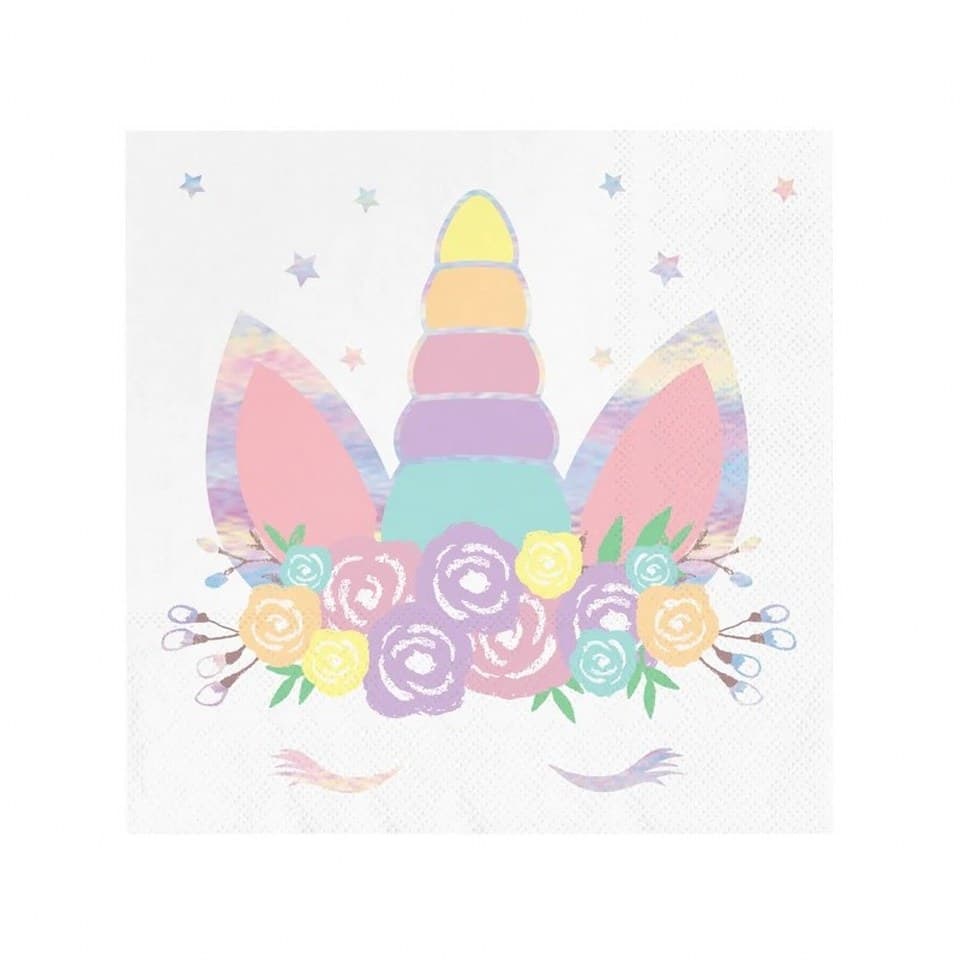 Serwetki Urodzinowe Jednorożec 16x16 /.10szt