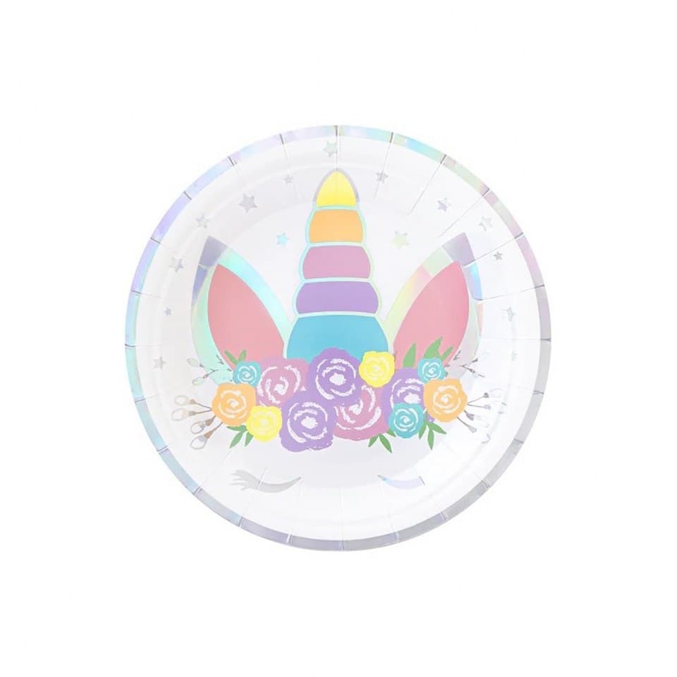 Papierowe Talerzyki 7cali Jednorożec 6szt 