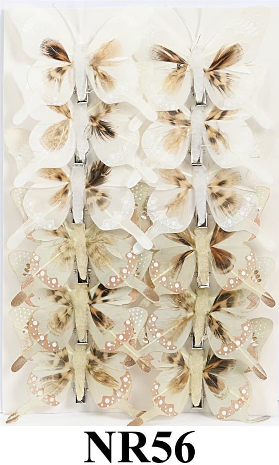 Sztuczne kolorowe motyle szer. 7cm, 12szt.