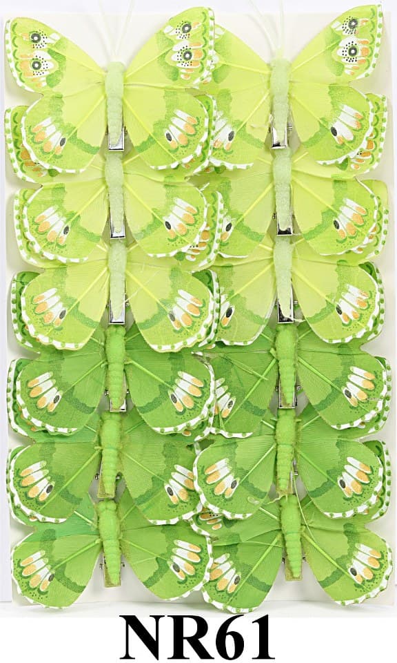 Sztuczne kolorowe motyle szer. 7cm, 12szt.