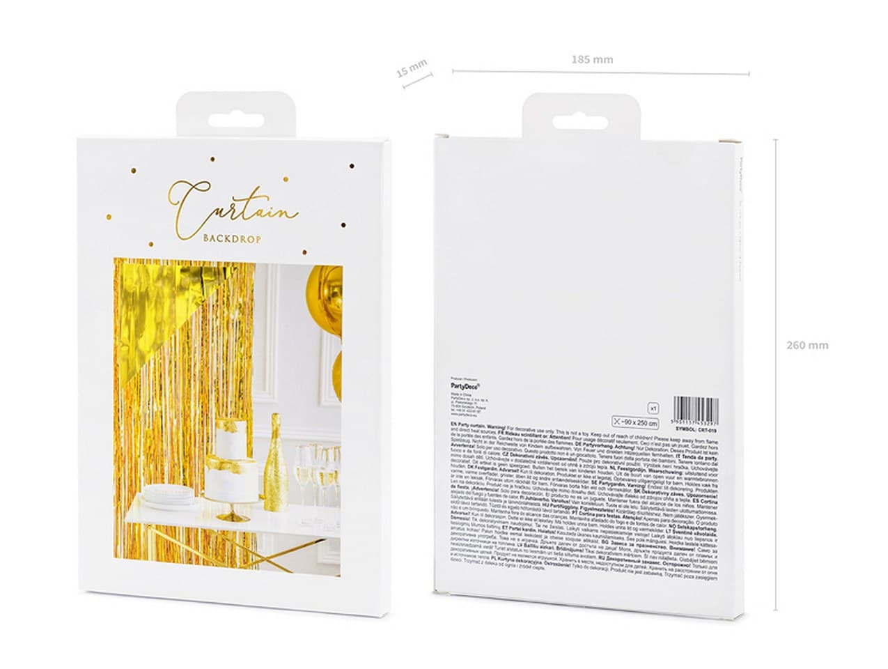 Kurtyna Party, złoty, 90 x 250cm