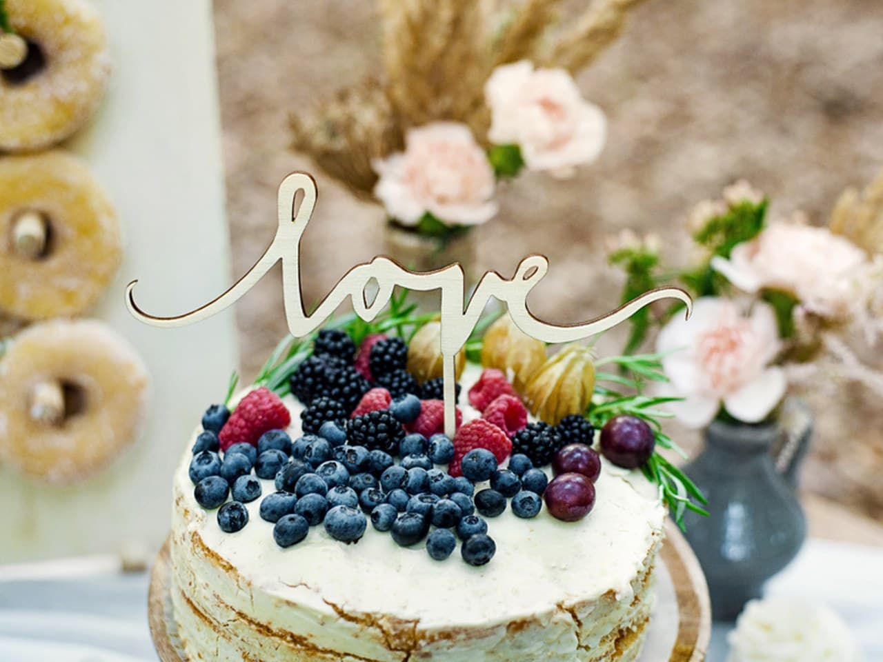 Topper drewniany Love, 16cm