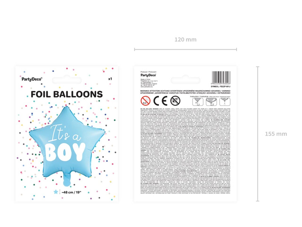 Balon foliowy Gwiazdka - It's a boy, 48cm, jasny n