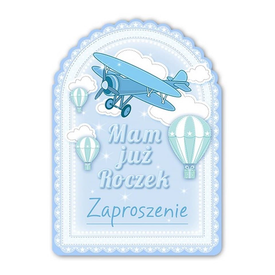 ZAPROSZENIE NA ROCZEK / SAMOLOCIK 10 SZT.