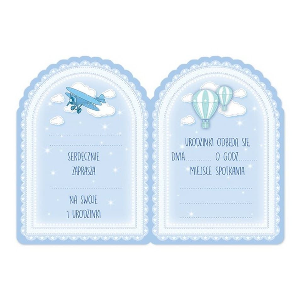 ZAPROSZENIE NA ROCZEK / SAMOLOCIK 10 SZT.