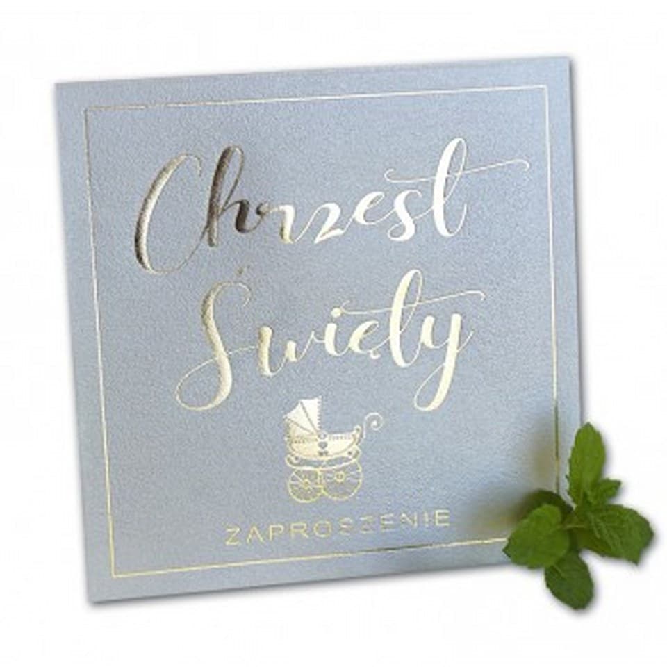 ZAPROSZENIE NA CHRZEST ŚW.GOLD 10szt.