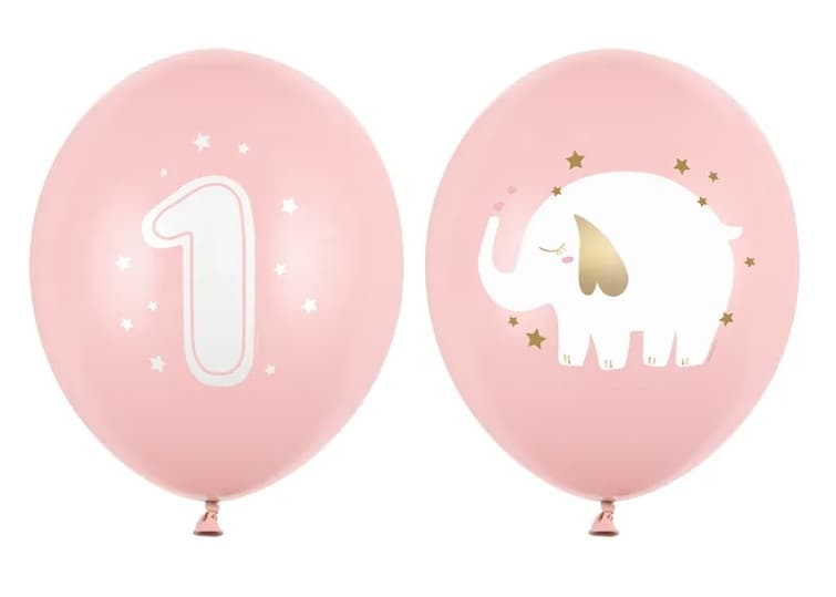 Balony 30 cm, Roczek, Pastel Pale Pin/5szt.