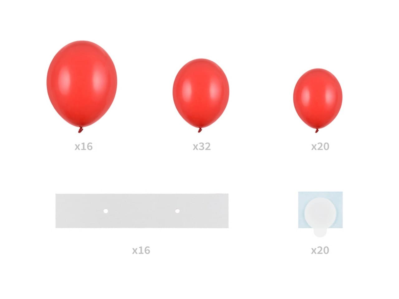 Girlanda balonowa Stelaż serce CZERWONY 160cm