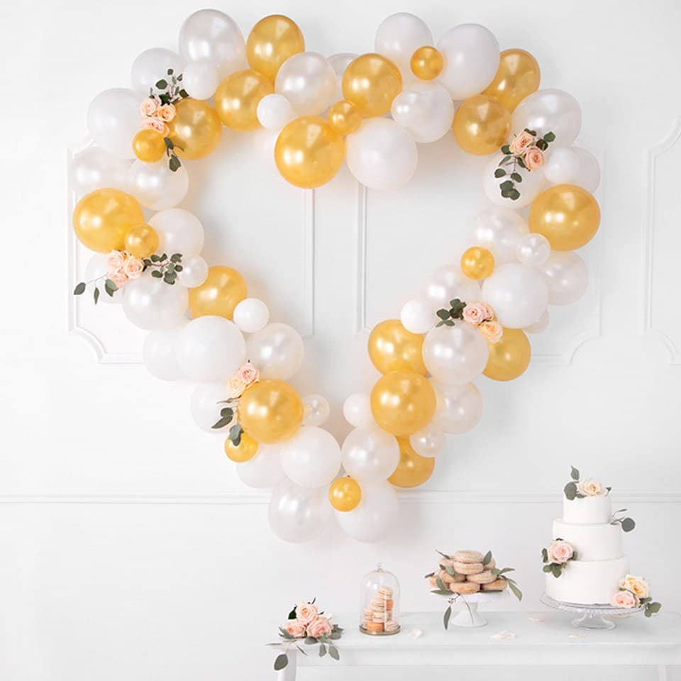 Girlanda balonowa Stelaż serce BIAŁY 160cm