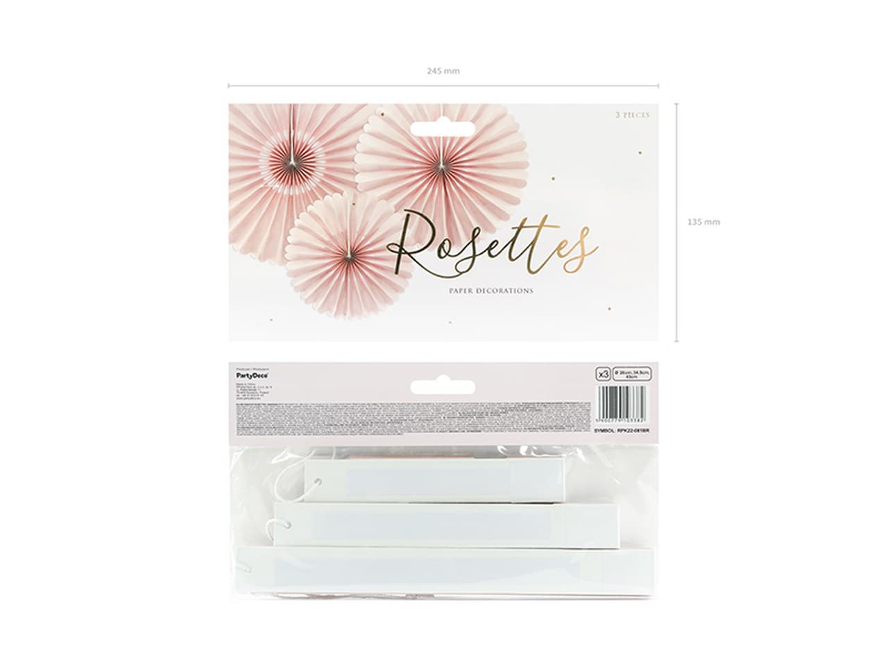 Rozety dekoracyjne, brudny róż